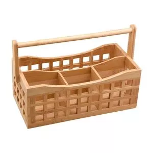 Porta-Utensílios<BR> -  Bege<BR> -  14x29x19cm<BR> - BTC Decor