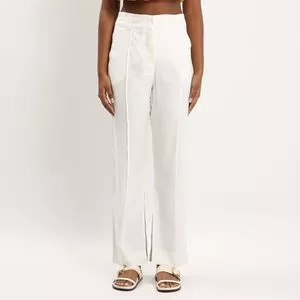 Calça Linho Cintura Alta<BR>- Off-Shell<BR>- Open