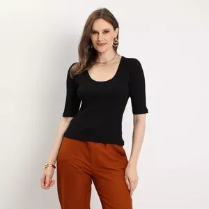 Blusa Canelada <BR>- Preto<BR>- Forum