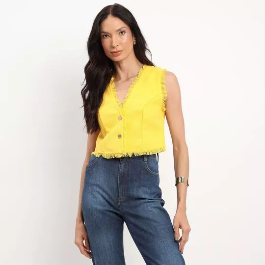 Colete Colcci- Amarelo- Colcci