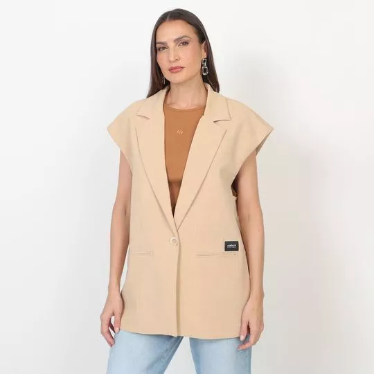 Blazer Colcci Médio Liso - Bege - Colcci