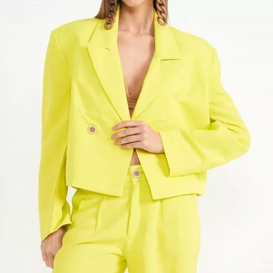 Blazer Liso- Amarelo- Colcci