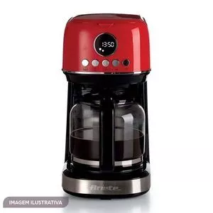 Cafeteira Americana Moderna Com Filtro Lavável<BR>- Vermelha<BR>- 15 Xícaras<BR>- 127V<BR>- 900W