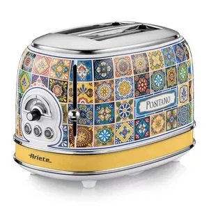 Torradeira Elétrica Positano Aço Inox Ariete<br /> - Amarela<br /> - 30x20x19cm