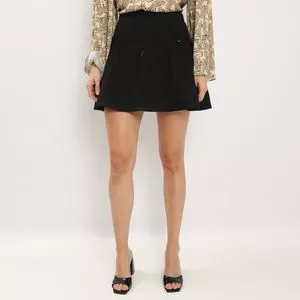 Saia Flare Alta Curta<BR>- Preto<BR>- ZINCO