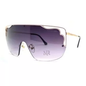 Óculos De Sol Máscara<BR>- Dourado<BR>- Morena Rosa