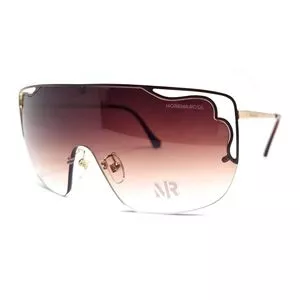 Óculos De Sol Máscara<BR>- Dourado<BR>- Morena Rosa