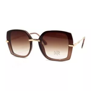 Óculos De Sol Quadrado<BR>- Marrom<BR>- Morena Rosa