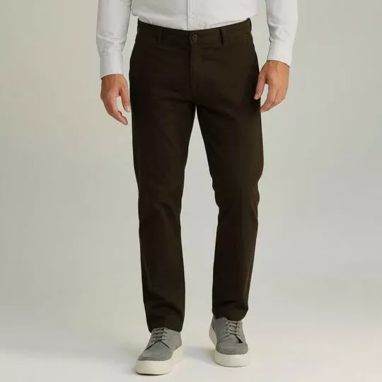 Calça Chino Alfaiataria Reta- Marrom- AD Fashion