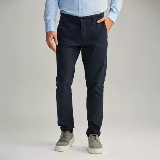 Calça Chino Alfaiataria- Azul Marinho- AD Fashion