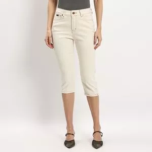 Bermuda Capri Sarja<BR> - Bege Claro<BR> - Vide Bula