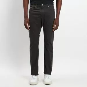 Calça Reta Em Sarja<BR> - Cinza Escuro<BR> - Vide Bula