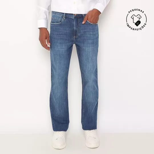 Calça Jeans Reta- Azul