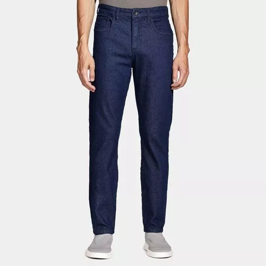 Calça Jeans Slim- Azul Escuro- Aramis