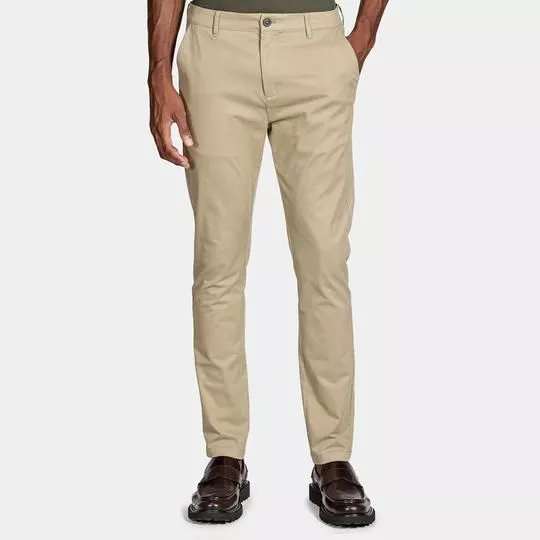 Calça Chino Slim Clássica- Bege- Aramis