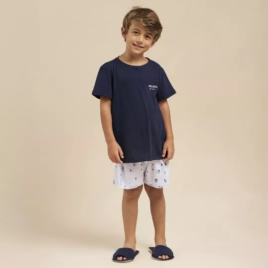Short Doll Náutico- Azul Marinho- Anna Kock Sleepwear