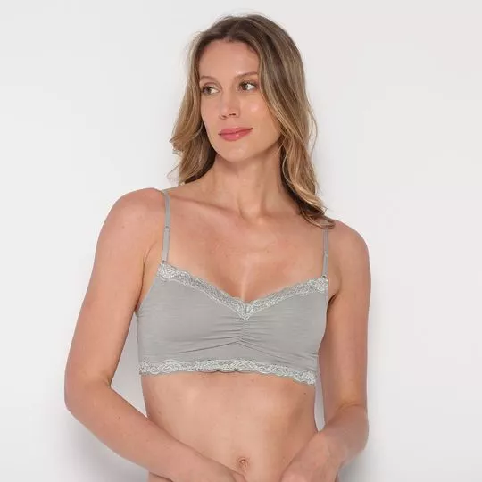 Soutien Top Com Renda- Cinza- Hope