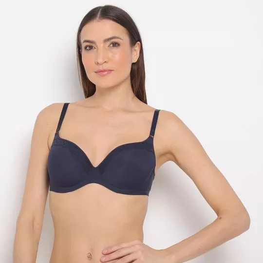 Soutien Aro & Bojo Com Renda- Azul Marinho- Liz