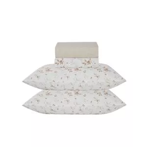 Jogo Cama Micropercal 300 Fios Estampado Casal<br /> - Bege Claro<br /> - 220x240cm<br /> - 3Pçs<br /> - Niazitex