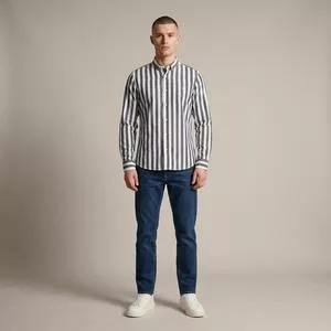 Camisa Manga Longa Regular Listrada<BR> - Azul Marinho<BR> - Reserva