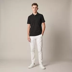 Polo Botone Color Mimir Regular<BR>- Preto<BR>- Reserva
