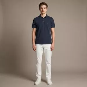 Polo Botone Color Mimir Regular<BR>- Azul Marinho<BR>- Reserva