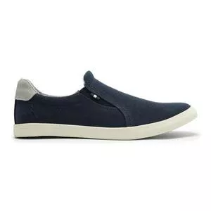 Slip On Com Bordado<BR>- Azul Marinho & Cinza Claro<BR>- Reserva