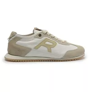 Tênis Com Recortes<BR>- Off White & Bege<BR>- Reserva