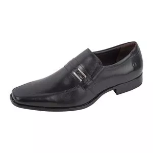 Sapato Social Couro<BR> - Preto<BR> - Democrata