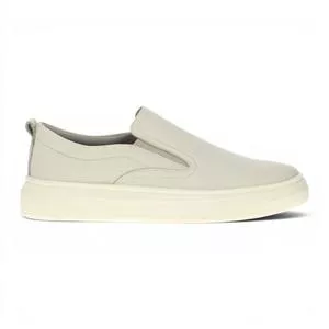 Tênis Slip-on Casual<BR>- Off White <BR>-Zoomp