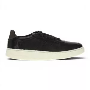 Tênis Casual Couro<BR>- Preta <BR>-Zoomp