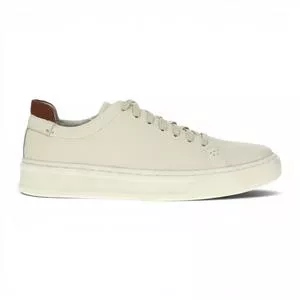 Tênis Casual Com Cadarço<BR> - Off White<BR> - Zoomp
