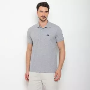 Polo Em Piquê Com Bordado<BR>- Cinza Claro<BR>- La Martina