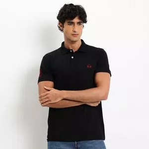 Polo Em Piquê<BR>- Preta<BR>- La Martina