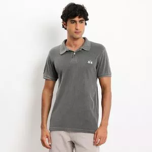 Polo Estonada Em Piquê<BR>- Preto<BR>- La Martina