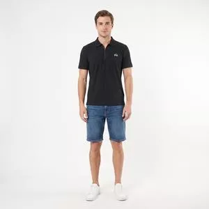 Polo Regular Zíper Invisível<BR>- Preto<BR>- La Martina