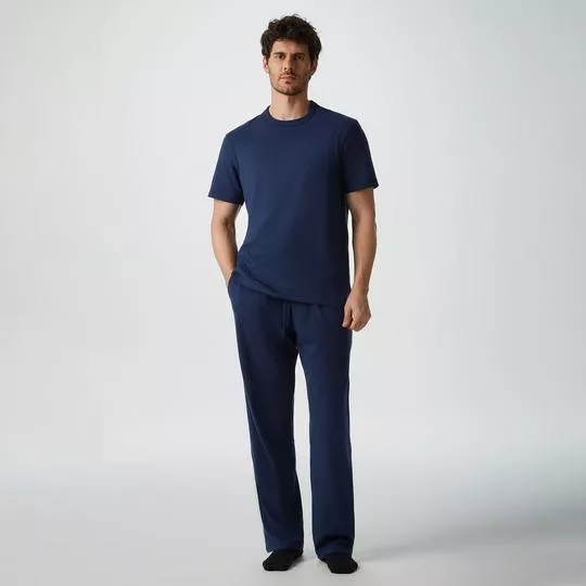 Pijama Masculino Liso- Azul Escuro- Hering