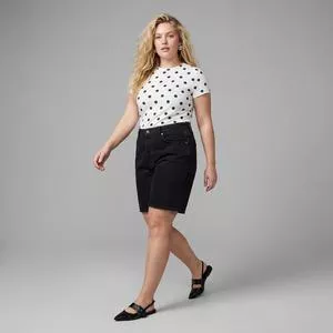 Shorts Estonado<BR>- Preto<BR>- Hering