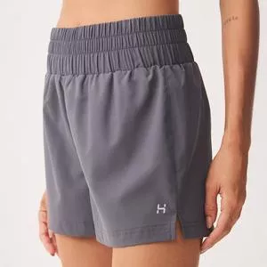 Short  Esportivo Cintura Alta<BR>- Cinza Escuro<BR>- Hering