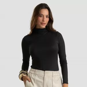 Body Justo Gola Alta<BR>- Preto<BR>- DIANNA