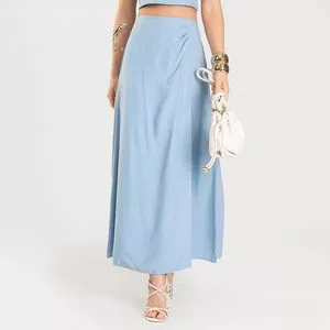 Saia Longa Reta<BR>- Azul Claro<BR>- DIANNA