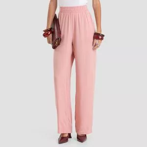 Calça Pantalona<BR>- Rosa<BR>- DIANNA