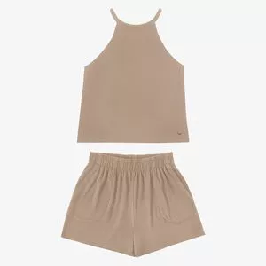 Conjunto Regata Com Shorts<BR>- Marrom Claro<BR>- Rovitex