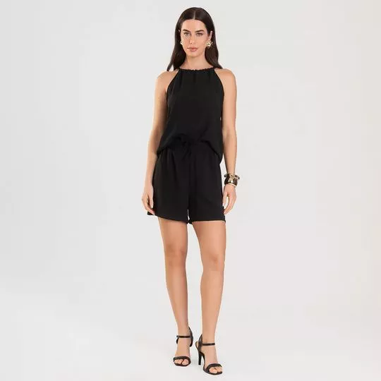 Conjunto De Blusa & Short- Preto- Infinita Cor