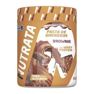 Pasta De Amendoim Com Whey Protein<BR> - Brownie<BR> - 600g<BR> - Nutrata