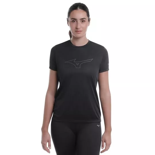 T-Shirt Mizuno Energy Stamp2F Liso- Preto- Mizuno
