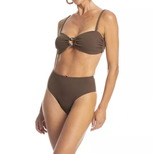 Conjunto Biquíni Hot Pant- Marrom- Daniela Tombini