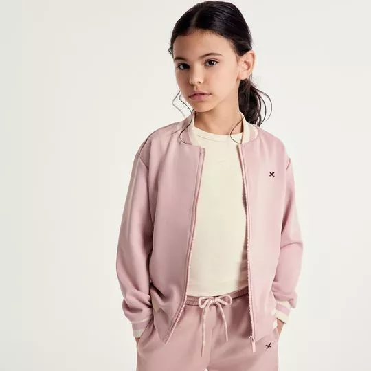 Jaqueta Infantil Ampla- Rosa Claro- Hering Kids