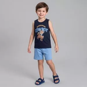 Conjunto Regata E Bermuda Bichinho<BR> - Azul Marinho<BR> - Elian