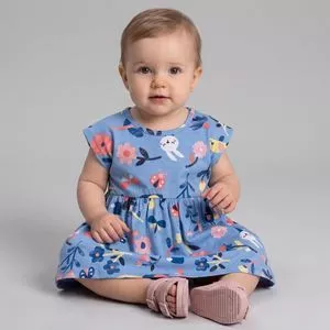 Vestido Bichinho<BR> - Azul<BR> - Elian